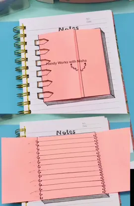 Simple idea #handyworkswithnisha #scrapbooking #easyideas #drawingtutorial #notebookdecoration #backtoschool #stickynotes #postit #projectcover 