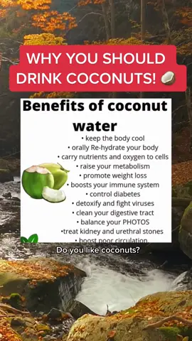 Benefits of drinking coconut water #coconutwater #electrolytes #coconuts #healthbenefits #healthy