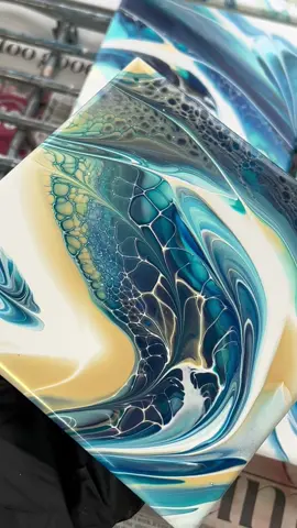 My painting process for sea themed ceramic tiles. 🌊 # #acrylicpour #paintpouring #fluidartist #artistatwork #pouringart #artistsoftiktok #satifying #artdemonstration #PepsiApplePieChallenge 