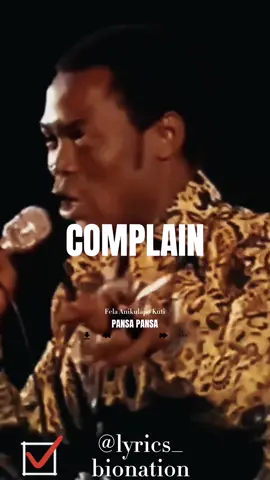 Fela Anikulapo Kuti-Pansa Pansa🎼🇳🇬🎼#lyrics_bionation #foryoupage #felaanikulapokuti  #afrobeats #afrosound #naijatiktok #tiktoknaija #liveperformance #trending #nigeria #africa 