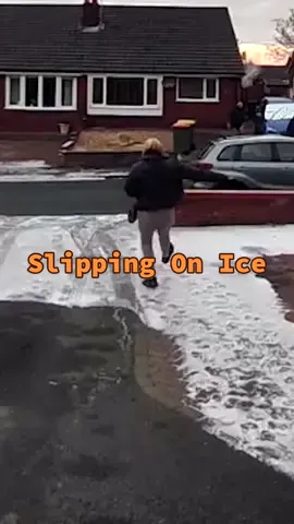 Ring camera catches woman slipping on ice #ice #fail #fyp #foryou #funny 