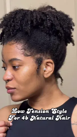 A lazy hair day🥰 trying to find more low tension styles because my poor edges are in a delicate state🤣 #fyp #foryou #blackgirltiktok #type4naturalhair #naturalhairstyles #4bhair #naturalpuff #lowtensionhairstyles #lowmaintenancehair 