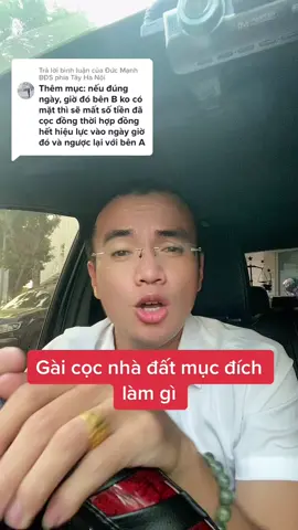 Trả lời @Đức Mạnh BĐS phía Tây Hà Nội Gài cọc nhà đất để làm gì. Thật cẩn thận trong chuyển nhượng nhé các bạn #LearnOnTikTok #dcgr #hàluậtsư #luatdatdai 