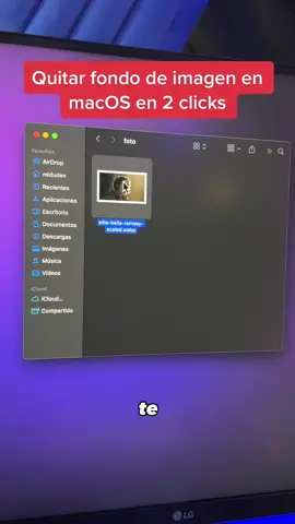 Quita el fondo de cualquier imagen con dos clics en macOs#S. #uxui #photoshop #macos