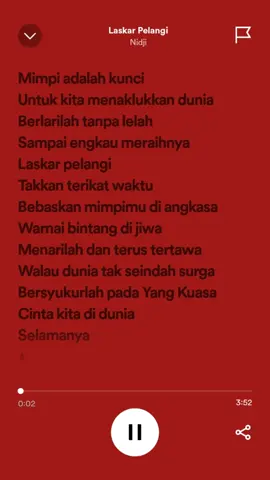 lirik lagu laskar pelangi #fyp #spotify #yudistira