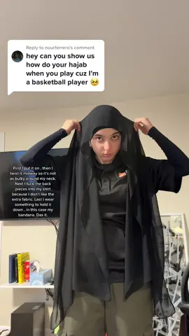 Replying to @nourferrero off we go :) #hijabiathlete #muslimathletes #hijabtutorial #hijabiballer 