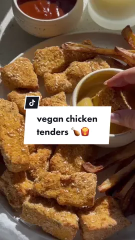These vegan CRISPY NO-CHICKEN TENDERS are next level 🍗🍟 (full recipe in my cookbook!) Order the HealthyGirl Kitchen Cookbook: 100+ plant-based recipes to live your healthiest life 🥑✨(available now for preorder!) link in bio. Tofu Benefits (eat more tofu!):  - Great source of plant-protein - Complete protein  - Supports heart health - Can help reduce cholesterol levels - Boosts energy  - Helps to build muscle - Balances blood sugar - High in calcium #EasyRecipe #mealideas #healthy #plantbased 