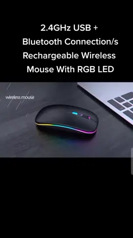 Rechargeable RGB Mouse .... Wireless Mouse 2 Modes Connection ( Bluetooth + USB 2.4Ghz )    #mouse #bluetooth #wireless #wirelessmouse #RGB 