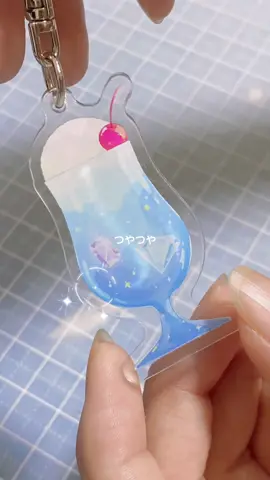 ついにオリジナルアクキー作りました！宝石クリームソーダ／星空ランプ#アクリルキーホルダー #ハンドメイド #開封動画 #クリームソーダ 