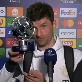■ it's impossible not to respect this guy 😍 ■ @Thomas Müller about his MOTM against #psg , #deligt 's goal line clearance and the win 💯❤ #absolutemueller #thomasmüller #thomasmuller #muller #esmuellert #motm #btsports #championsleague #footballinterview #foryou #viral_video 