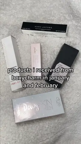 compiling all of the skincare and makeup products i received from @boxycharm in january and february <3 boxycharm is a great way to start your collection if you’re a beginner or dont have a lot of products to start with yet 😊 @natashadenona @marcjacobscouture @jouercosmetics @skinregimenofficial @earthharbor @ciate @zoevacosmetics @bodyographyofficial  #boxycharm #boxycharmmakeup #januaryboxycharm #februaryboxycharm #boxycharm2023 #fyp #fypシ #natashadenona #marcjacobs #jouercosmetics #skinregimen #earthharbornaturals #ciatelondon #zoevacosmetics #bodyography   