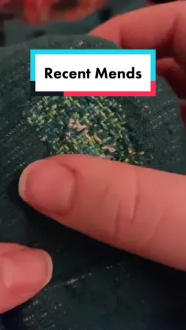 Spending a few minutes repairing what I already have makes more sense than buying something to replace it.  #repairrewear #sewingtiktok #visiblemending #handsewing #sustainablefashion #lowwastelifestyle #budgetlife #cheapaf #buyless 