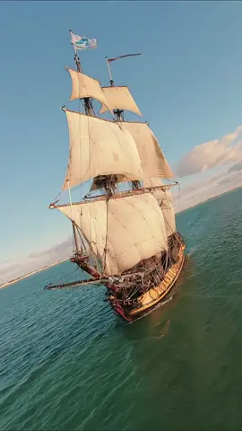 The Shtandart frigate off the coast of La Rochelle. 🇷🇺🎥 #océan #sailing #boat #frigate #shtandart #drone #fpv #fpvdrone 