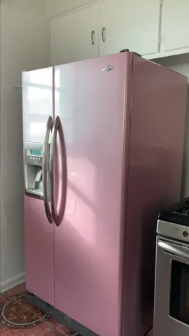 @ashleyposkin shows how to add vinyl wrap to customize a refrigerator 🛠 #homeproject #homeprojects #DIYproject #DIYprojects #vinylwrap #appliancemakeover #fridgemakeover #refrigeratormakeover #appliancebeforeandafter #fridgeDIY #refrigeratorDIY