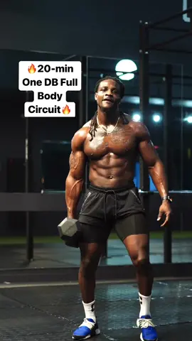20-min One Dumbbell Full Body Circuit 🔥🔥 #20minuteworkout #fullbodyworkout #fullbodyroutine #quickworkout #grindorgohome #fyp #fypシ 