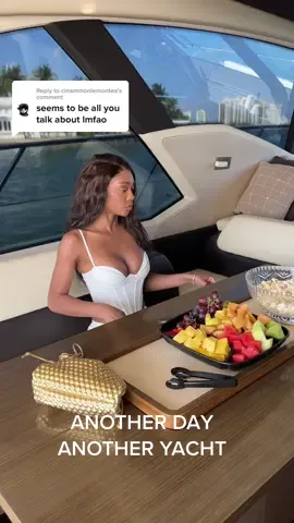 Replying to @cinammonlemontea & I’m going to continue to post about MY life 😘 #yachtlife #miami #millionairedating #blackgirlluxury 