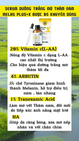 Vitamin c giúp mờ thâm nám dưỡng trắng da đỉnh cao trong 1 chiếc serum Melas Plus+X này nhé#serum #foryou #fyp #xuhuong #reviwelamdep #vitaminc #melasxplus 