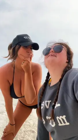 my lil squish 🤍 #beach #vacation #sistergoals #downsyndromerocks 