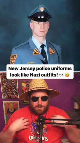 The New Jersey police uniforms look an awful lot like they’re trying to invade poland in 1939 #policeuniform #newjersey #police #statetrooper #nj 