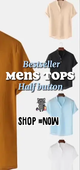 Perfect for any occasion.. Chinese collar half button short sleeve mens polo shirt... Buy now! Click on my basket👍 #fashion #OOTD #outfitideas #mensfashion #polo #bestseller 