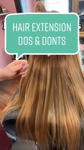 Hair extension dos and donts #hair #hairextensions #hairstylistsoftiktok #cosmetology #boothrentalstylist #terrehautestylist #fyp #hairextension #hairtok #jzstyles #jzstyleshairextensions #jzstylesextensions 