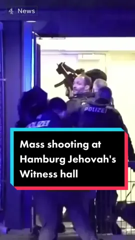 Seven people including an unborn baby have been killed in a shooting at a Jehovah's Witnesses hall in Germany. #germany #hamburg #jehovahswitness #c4news #channel4news