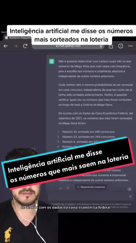 Perguntei pra inteligência artificial o chatGPT quais os números que mais saem na loteria, confira quais são #inteligenciaartificial #chatgpt #ia #imperiometa #futuro #humanidade 