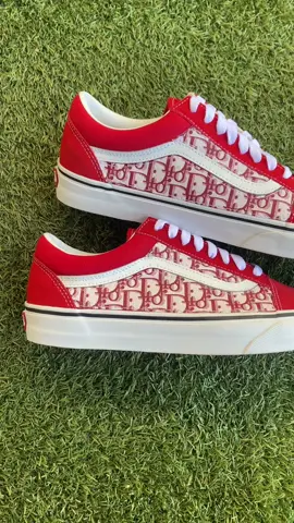 Custom vans red pattern 🔥 like/comment/share🙏🏼#custom #customshoes #cudtomvans #SmallBusiness #customizer 