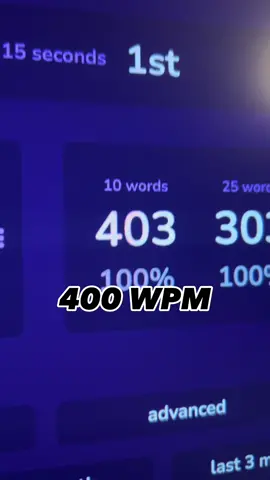 400 WPM!?! #monkeytype #typing #speedtyping #keyboard #asmr 