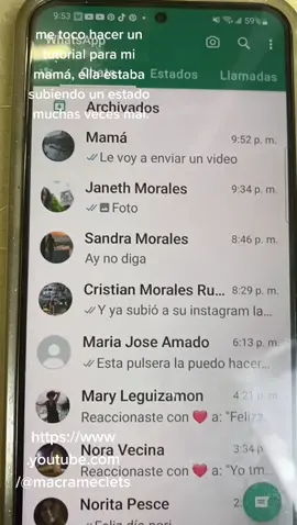 tutorial para subir un estado en watssap de un link, lo hice para explicarle a mi madre de 72 años.#miyuki #macrame #estadosparawhatsapp #tutoriales 