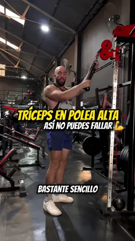 Ejercicio Básico para Trabajar los Tríceps: extensión en Polea  De esta manera vas a sentir de verdad tu tríceps al hacer extensión en polea y no vas a estar simulando una especie de pull over o generando esas flexiones de muñeca que solo afectan al antebrazo e interfieren en el estímulo deseado. Nunca olvides todo ejercicio de tríceps empieza con una aproximacion del antebrazo y el bíceps  #triceps #tricepsenpolea #extensiondecodo #culturismo #gymbro #GymTok #tipsdeentrenamiento #biomecanica 