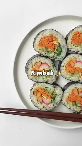 buat kimbab simple ✨ #kimbab #fyp #EasyCookingRecipes #foodrecipes #koreankimbap 