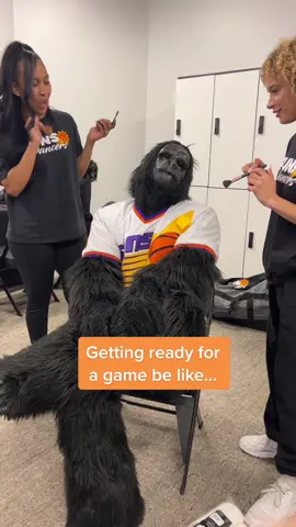 This is actually what it’s like gettibg ready for a game. #Go #TheGorilla #gettingready #grwm #Mascot #Mascotastiktok #Bonita #familyguy 
