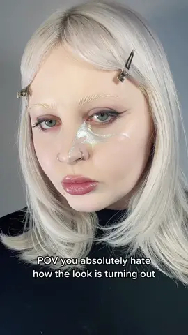 The most frustrating feeling 😤 the silver liner slaps tho #graphicliner #makeupfail 