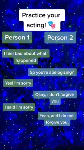 Practice your acting! 🎭 ✨First video✨ #acting #ifeelbadaboutwhathappened #apoligize #ledlights #bleu #2persons #viral #fyp #tiktok 