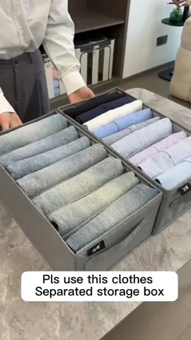 Pants Clothes Separated Storage Box With Handle #clothesstorage #clothesstoragebox#pantsstorage #bethroomdecor #householditems👍👍👍 #householdhacks #tiktokfinds #foryoupage 