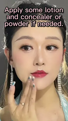 Apply some lotion and concealer or powder if needed. #concealer #cosmetics #dressing #tiktok 