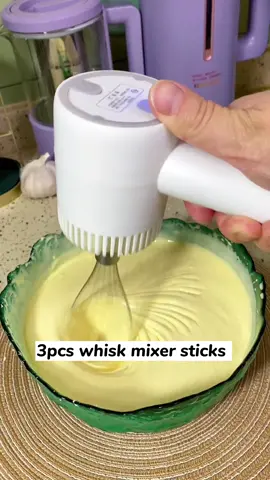 Multifunctional wireless electric whisk hand mixer. The set contain 3pcs whisk mixer sticks and a USB charging line. It’s a meat and garlic grinder too. #whiskmixer #eggbeater #eggbeaterwhisk #meatgrinder #bake #KitchenHacks #kitchengadgets #goodthing #foryoupage 