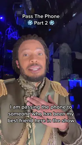 Here's Part 2 of the Frozen cast passing the phone! ❄️📱 Who would you pass the phone to next? 👀 #passthephonechallenge #frozen #theatre #theatretok 