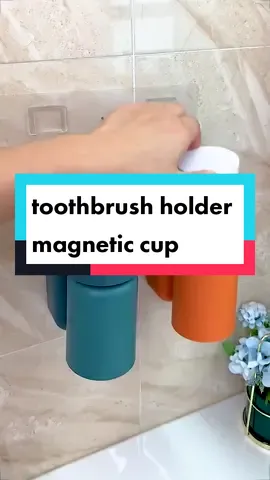 Magnetic cup toothbrush holder #toothbrushholder #wallmountedtoothbrushholder #fyp #foryoupage #tiktokshopbudol #tiktokshop 