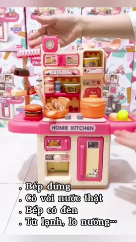 Bộ đồ chơi nhà bếp HOME KITCHEN nhựa tốt, an toàn. Có vòi nước thật và đèn bếp quá mê #homekitchen #đồchơinhàbếp 