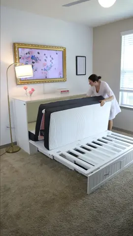 The ultimate space saver? 🤔 #murphybed #spacesavingideas #spacesavingfinds #spacesavingfurniture #bedroomgoals #amazonfurniture 