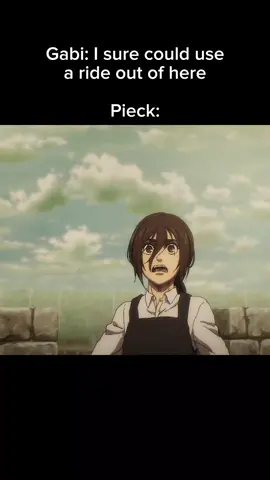 Late to the trend but couldn't resist #pieck #aot #AttackOnTitan #anime #animememe #snk #shingekinokyojin #attackontitanseason4part3 #gabi 