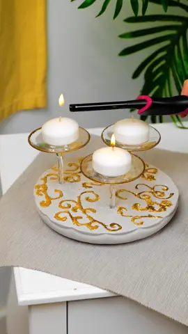 Making a fancy candle holder with recycled materials 🕯 #diyproject #homedecor #LearnOnTikTok #luxury