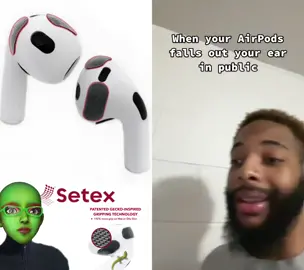 #duet with @mal_12madison #foryoupage Tired of your AirPods slipping out of your ears? Setex Earbud Grips for AirPods result in 192% more grip on skin and they also fit in the charging case! 🦎👓 #setexgrip #airpods #geckoinspired #stayincontrol 