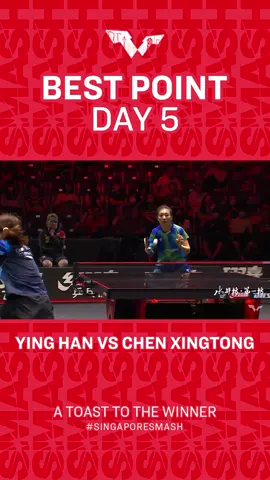 It. Just. Kept. Going 🤯 Ying Han and Chen Xingtong wowed with the best point of Day 5 of #SingaporeSmash, presented by Shuijingfang! 👏 #AGrandNewLegacyBegins