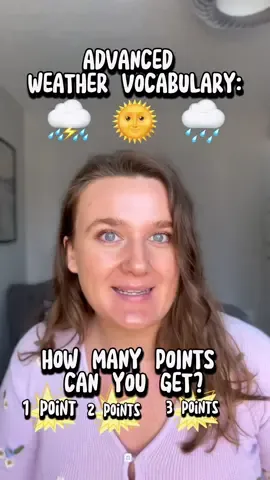 Weather expressions in English! Ranging from beginner to advanced ☺️ How did you do? #weather #advancedenglish #english #ingles #LearnOnTikTok 