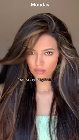 From super long hair, to layered medium hair! 🫶🏼 not by choice 😅 but i love it! 🙌🏼 #hairtok 