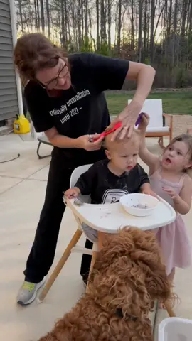 Mimi had the pleasure of giving Jack and Marleigh their first haircut #yeetbaby 