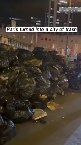 Rubbish piles up in Paris strike #paris #strikeout 